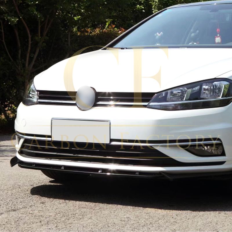 VW Golf MK7 MK7.5 Max Style Gloss Black Front Splitter 13-20 by Carbon Factory-Carbon Factory