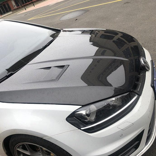 VW Golf MK7 MK7.5 inc GTI & R ED Style Carbon Fibre Bonnet 14-20 by Carbon Factory-Carbon Factory