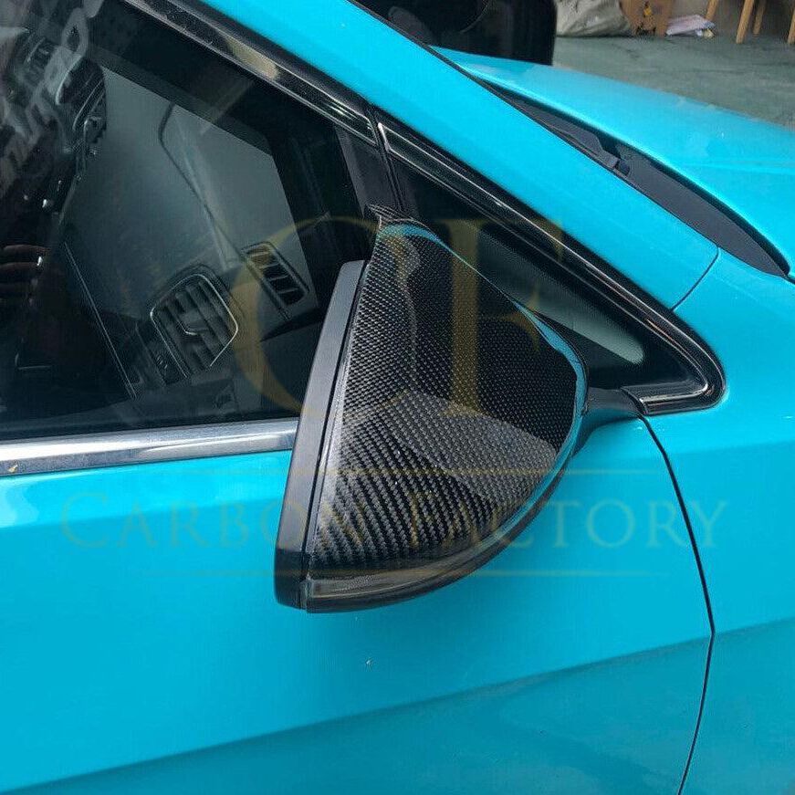 VW Golf MK7 MK7.5 inc GTI & R V Style Carbon Fibre Replacement Mirror Covers 14-20 by Carbon Factory-Carbon Factory