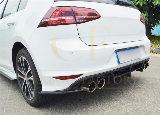 VW Golf MK7 R OS Style Carbon Fibre Rear Diffuser 14-17 by Carbon Factory-Carbon Factory