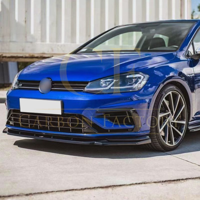 VW Golf MK7.5 R-LINE/ R Max Style Gloss Black Front Splitter 17-20 by Carbon Factory-Carbon Factory