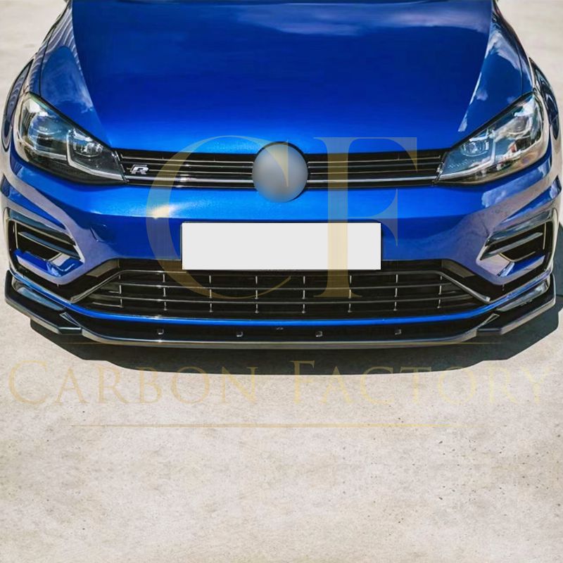 VW Golf MK7.5 R-LINE/ R Max Style Gloss Black Front Splitter 17-20 by Carbon Factory-Carbon Factory