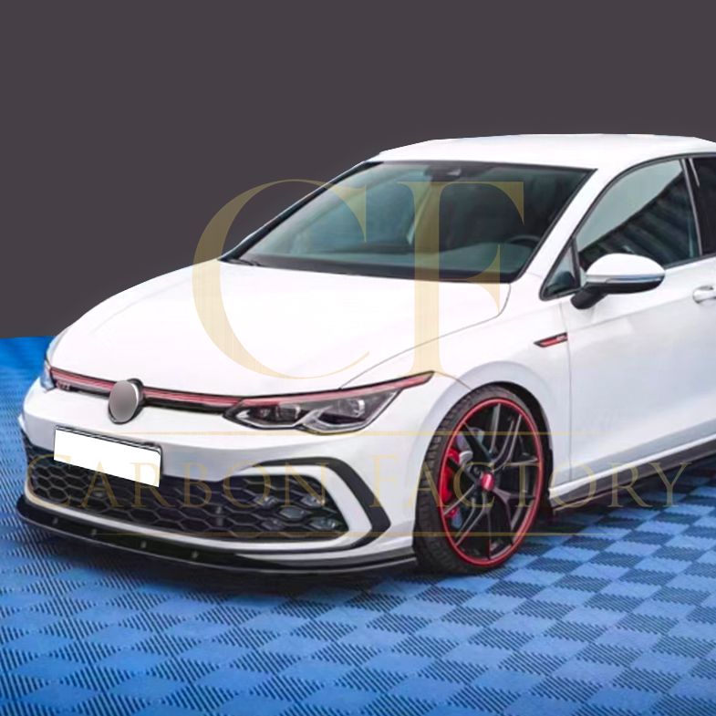 VW Golf MK8 GTI / R-LINE V1 Style Gloss Black Front Splitter 21-23 by Carbon Factory-Carbon Factory