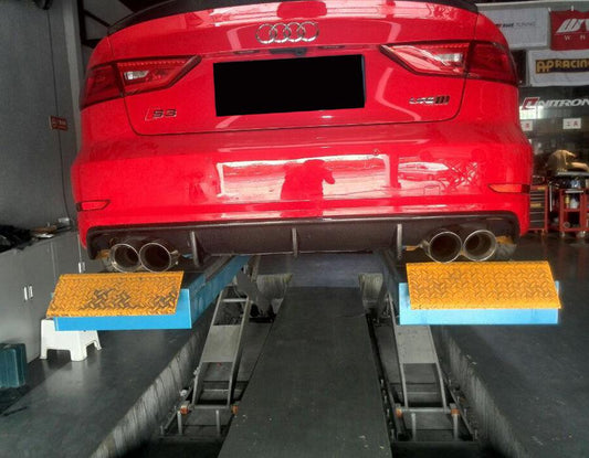 Audi A3 S Line S3 Saloon Carbon Fibre Rear Diffuser - Quad Exhaust 13-15-Carbon Factory