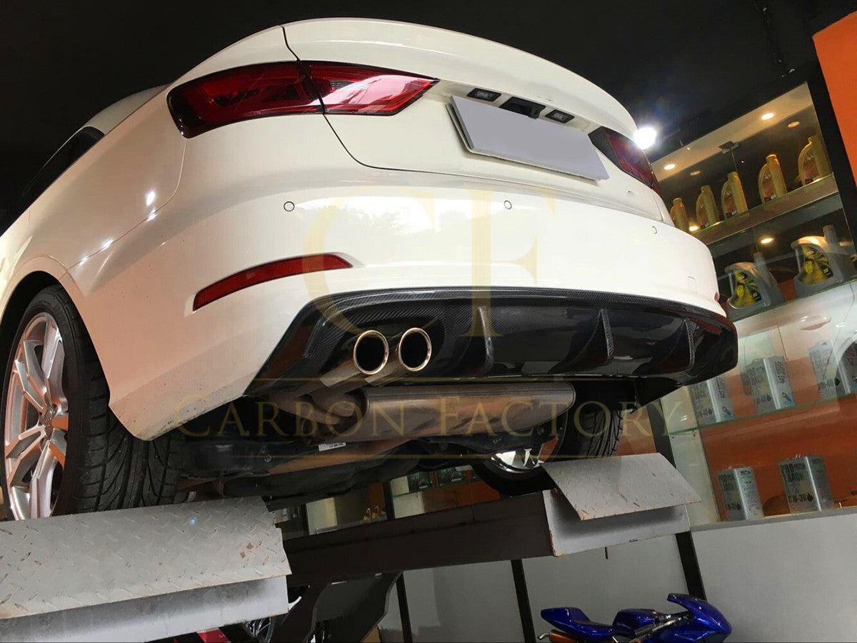 Audi A3 Saloon Non S Line Carbon Fibre Rear Diffuser - Twin Exhaust 13-15-Carbon Factory