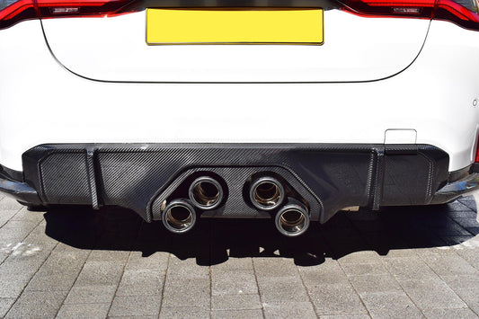 BMW G80 M3 G82 G83 M4 V Style Dry Carbon Fibre Rear Diffuser 21-Present-Carbon Factory