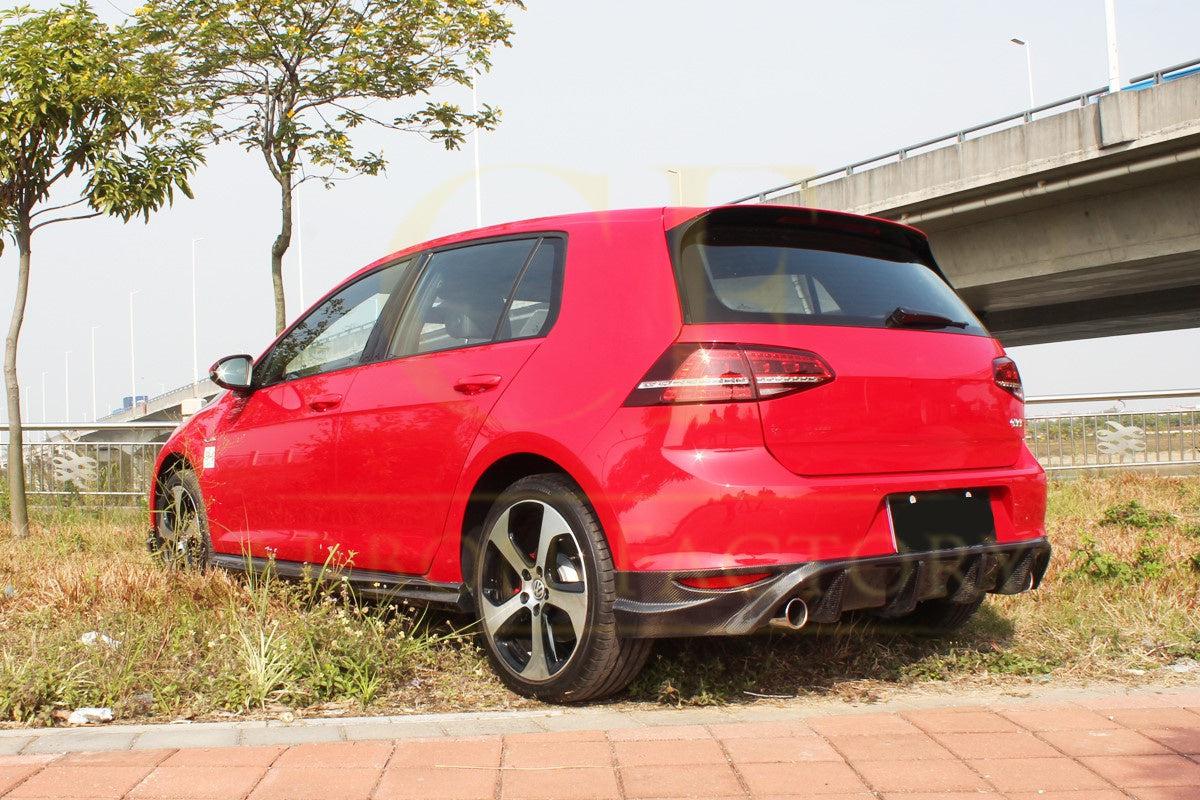 VW Golf MK7 GTI M Style Carbon Fibre Rear Diffuser 14-17-Carbon Factory