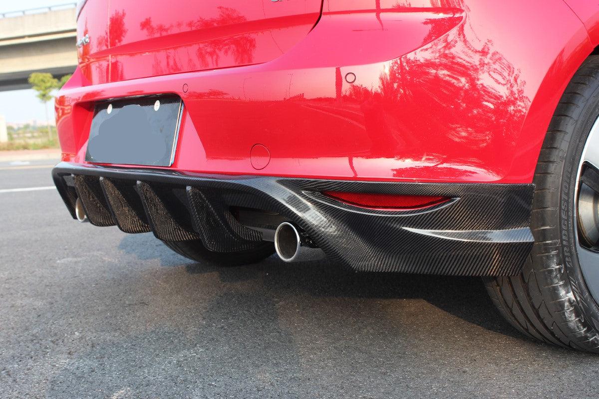 VW Golf MK7 GTI M Style Carbon Fibre Rear Diffuser 14-17-Carbon Factory