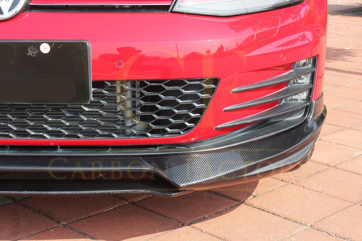 VW Golf MK7 GTI V Style Carbon Fibre Front Splitter 14-17-Carbon Factory